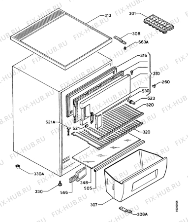 Взрыв-схема холодильника Zanussi ZT144 - Схема узла Housing 001